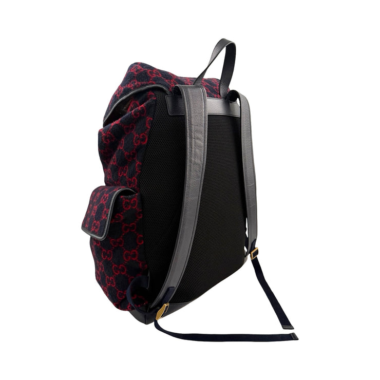 Gucci - GG Navy & Red XL Wool Backpack