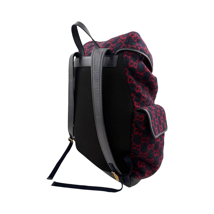 Gucci - GG Navy & Red XL Wool Backpack