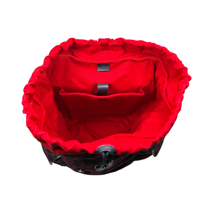 Gucci - GG Navy & Red XL Wool Backpack