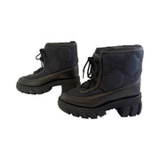 Gucci - GG Nylon & Black Leather Lace Up Boots 37