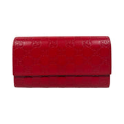 Gucci - GG Red Leather Guccissima Long Bifold Wallet
