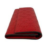 Gucci - GG Red Leather Guccissima Long Bifold Wallet