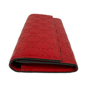 Gucci - GG Red Leather Guccissima Long Bifold Wallet