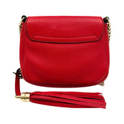 Gucci - GG Red Pebbled Leather Interlocking G Soho Flap Bag