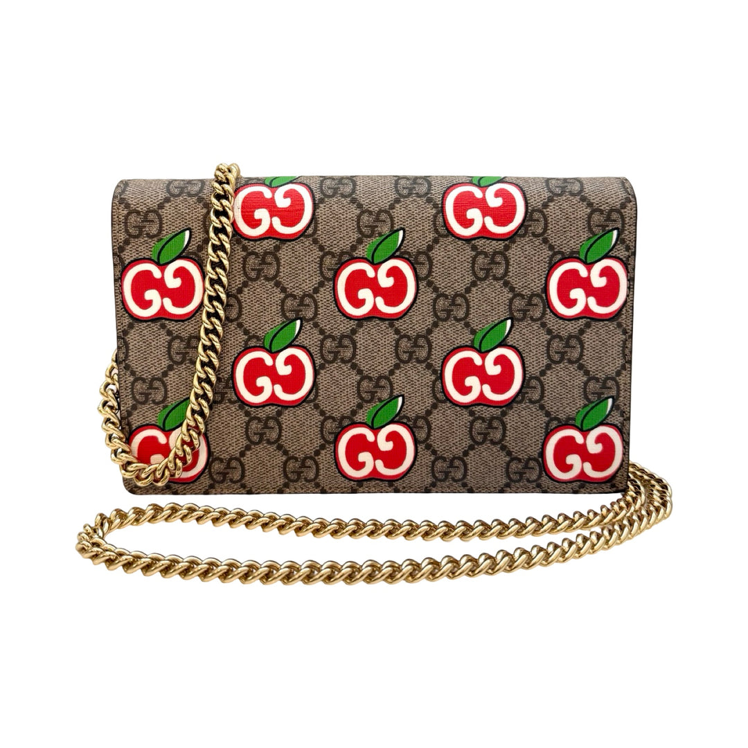 Gucci GG Supreme Apple Canvas Wallet On Chain | FOMO