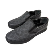 Gucci - GG Supreme Black Leather Slip On Men's Sneakers 8
