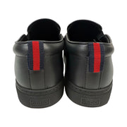 Gucci - GG Supreme Black Leather Slip On Men's Sneakers 8