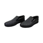 Gucci - GG Supreme Black Leather Slip On Men's Sneakers 8