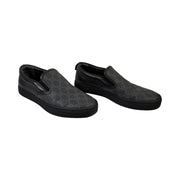 Gucci - GG Supreme Black Leather Slip On Men's Sneakers 8