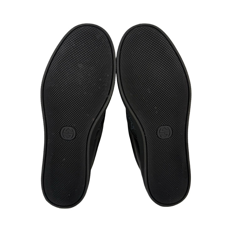 Gucci - GG Supreme Black Leather Slip On Men&