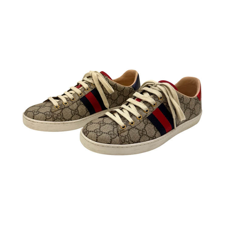 Gucci - GG Supreme Blue Web Ace Sneakers 38.5