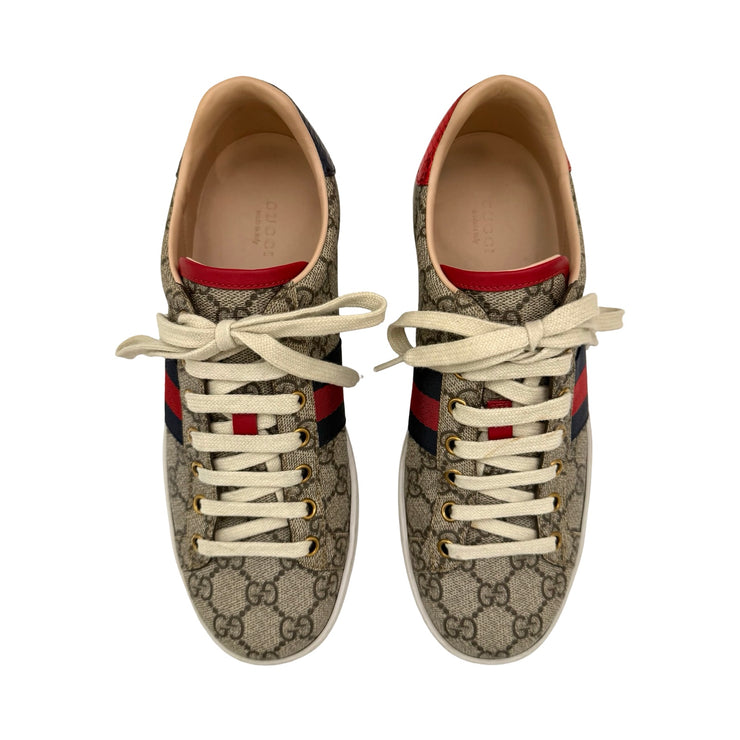 Gucci - GG Supreme Blue Web Ace Sneakers 38.5