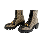 Gucci - GG Supreme Magnum Horsebit Ankle Boots 37.5