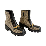 Gucci - GG Supreme Magnum Horsebit Ankle Boots 37.5