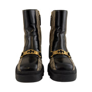 Gucci - GG Supreme Magnum Horsebit Ankle Boots 37.5