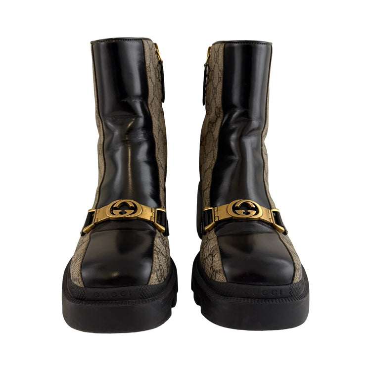 Gucci GG Supreme Magnum Horsebit Ankle Boots 37.5 | FOMO Gucci GG Supreme Magnum Horsebit Ankle Boots 37.5 | FOMO