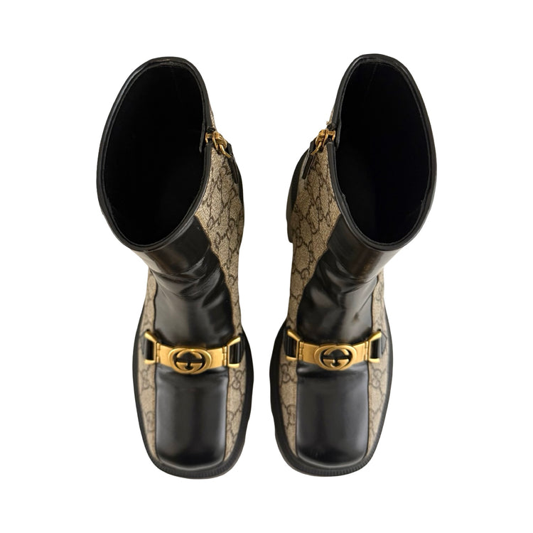 Gucci GG Supreme Magnum Horsebit Ankle Boots 37.5 | FOMO Gucci GG Supreme Magnum Horsebit Ankle Boots 37.5 | FOMO