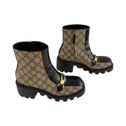 Gucci - GG Supreme Magnum Horsebit Ankle Boots 37.5