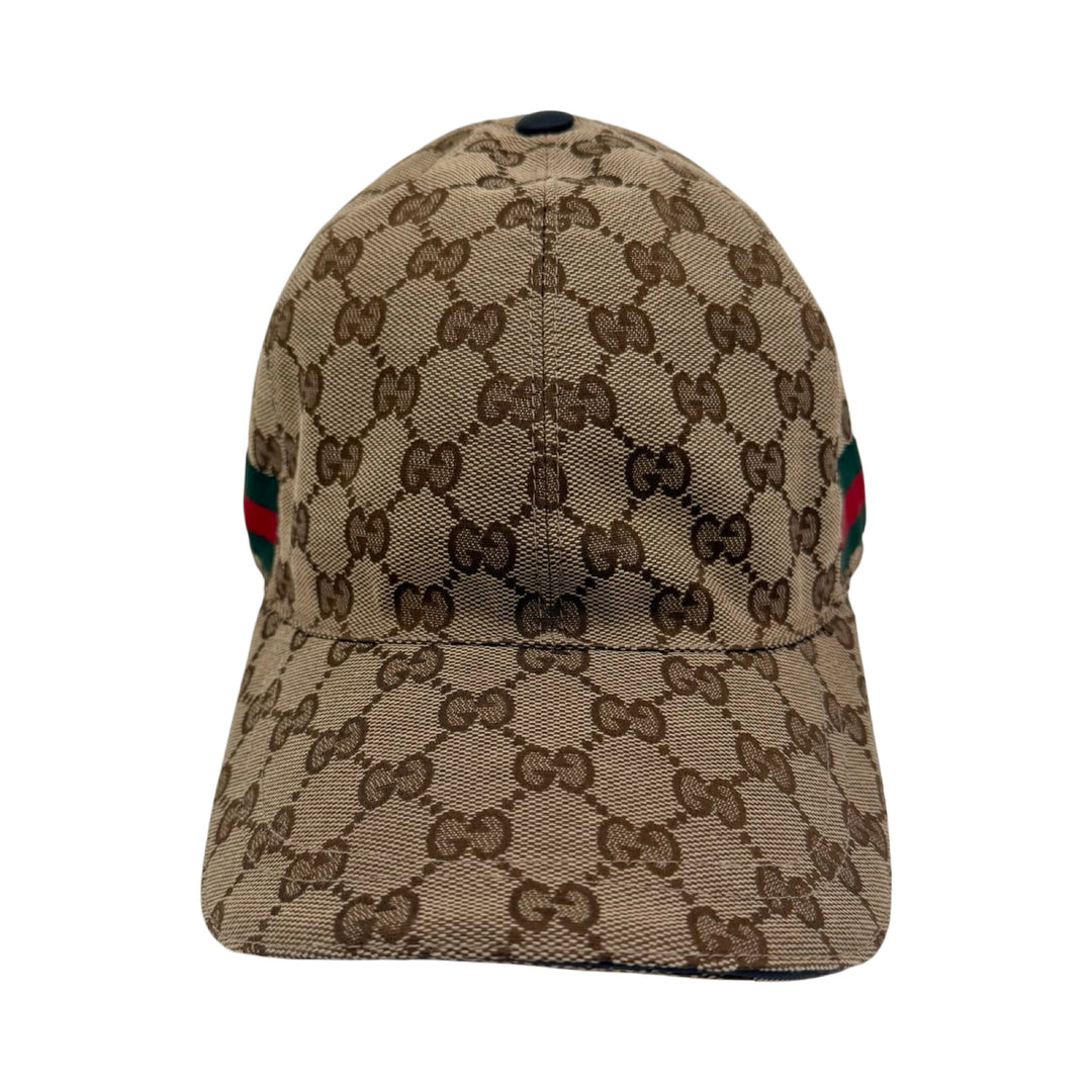 Gucci GG Supreme Web Stripe Adjustable Baseball Hat XS | FOMO