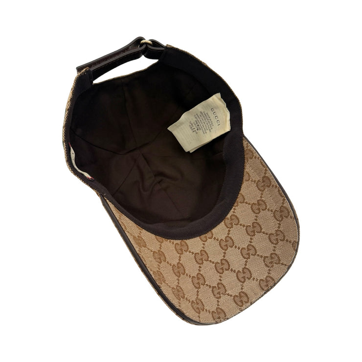 Gucci - GG Supreme Web Stripe Adjustable Baseball Hat XS