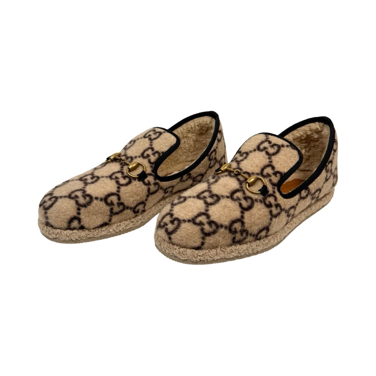 Gucci - GG Wool Fria Horsebit Loafers Unisex