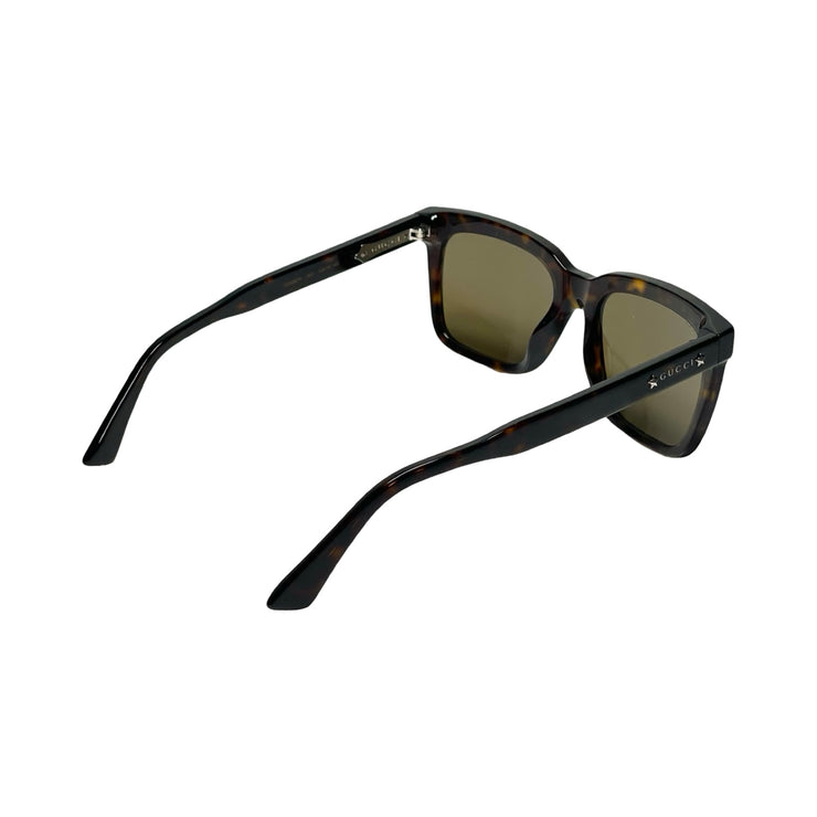 Gucci - Gucci Star Dark Havana Rectangular Sunglasses