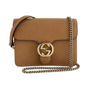 Gucci - Interlocking G Beige Leather Dollar Crossbody