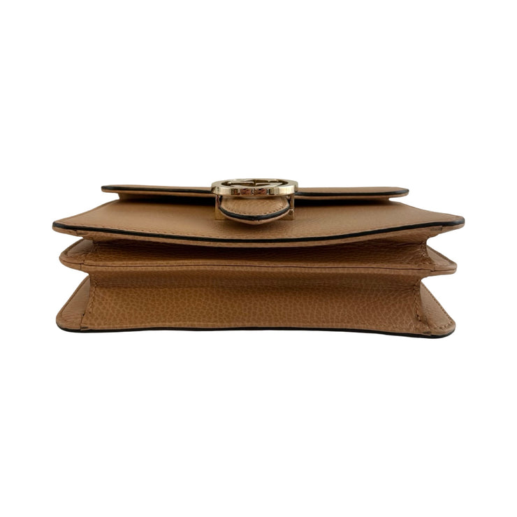 Gucci - Interlocking G Beige Leather Dollar Crossbody