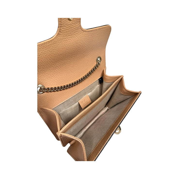 Gucci - Interlocking G Beige Leather Dollar Crossbody