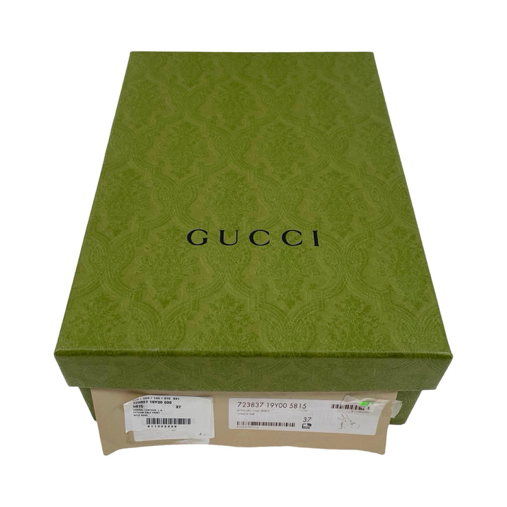 Gucci - NEW Calfskin Snakeskin Print Horsebit Platform Slingback Pumps