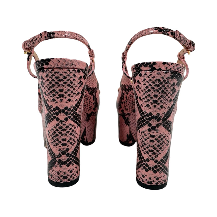 Gucci - NEW Calfskin Snakeskin Print Horsebit Platform Slingback Pumps