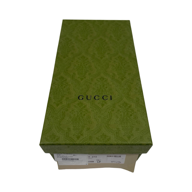 Gucci - NEW GG Embossed Velvet Bow Heels Burgundy SlipOn Sandals