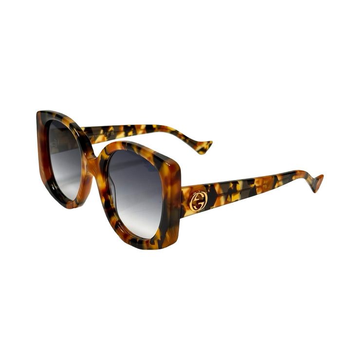 Gucci - Oversized Orange & Black Tortoise Sunglasses