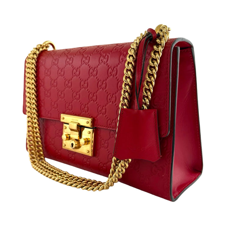 Gucci - Padlock Medium GG Red Guccissima Shoulder Bag