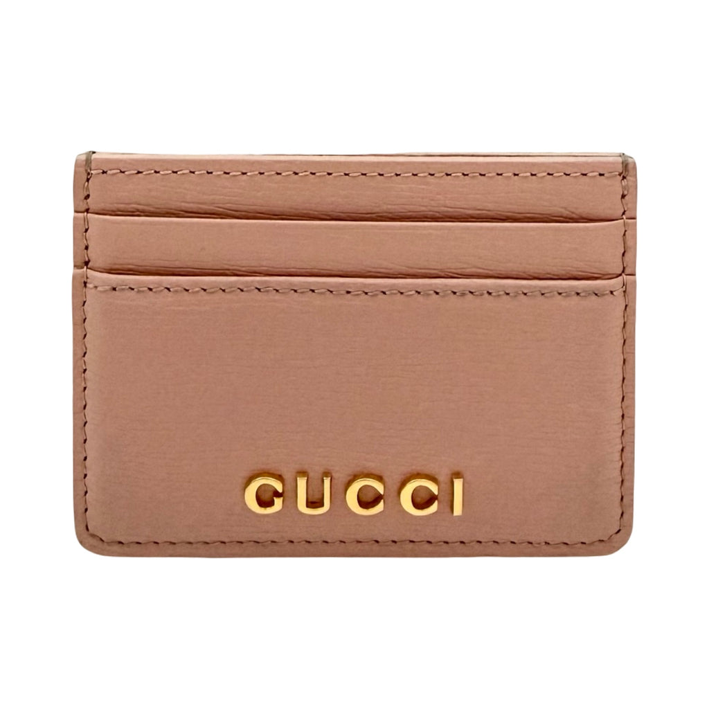 Gucci Script Pink Leather Card Holder