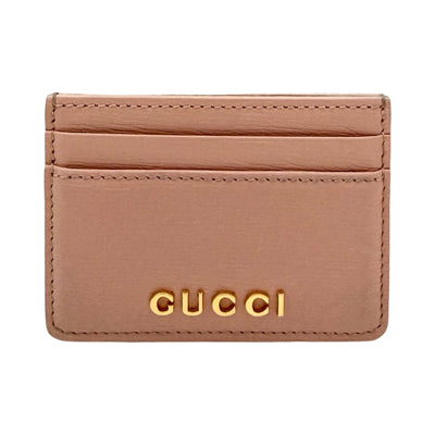 Gucci Script Pink Leather Card Holder