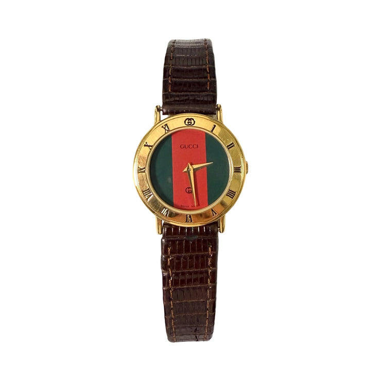 Gucci - Sherry Line Dial 3000L Quartz Watch Brown Leather