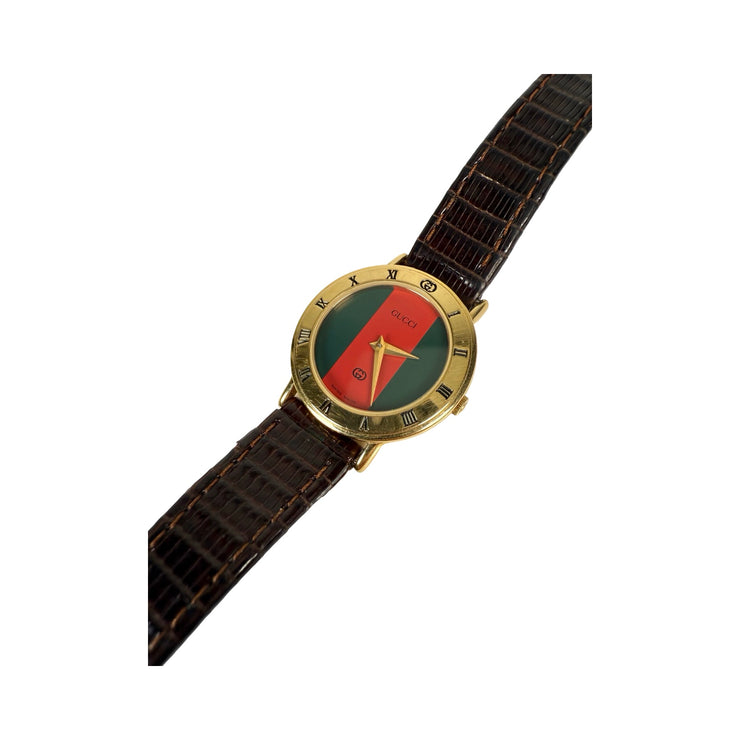 Gucci - Sherry Line Dial 3000L Quartz Watch Brown Leather