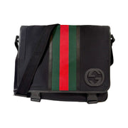 Gucci - Web Stripe Techno Messenger Black Interlocking G