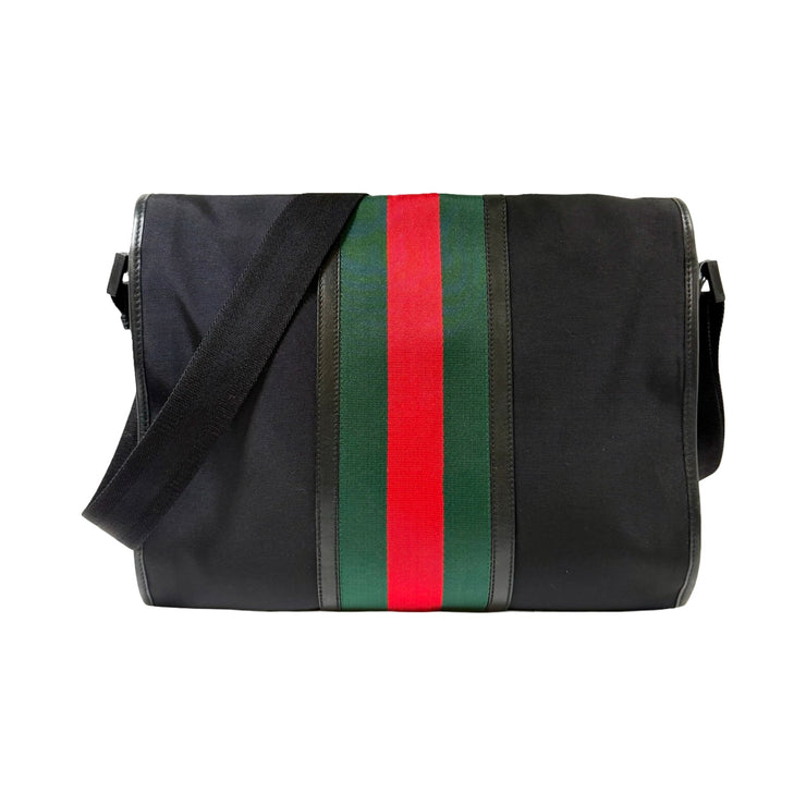 Gucci - Web Stripe Techno Messenger Black Interlocking G