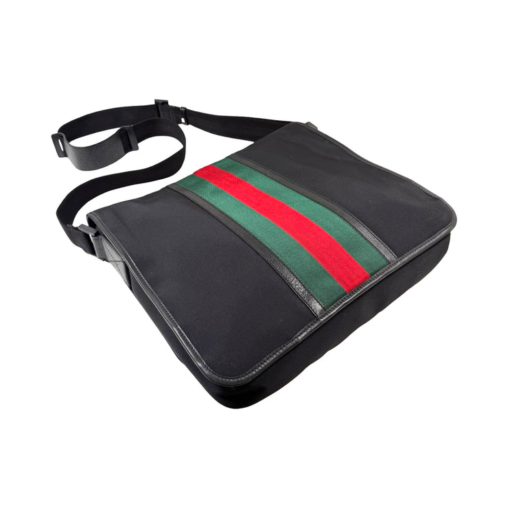 Gucci - Web Stripe Techno Messenger Black Interlocking G