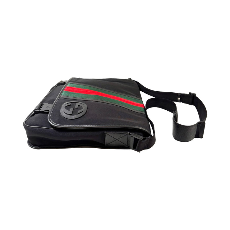 Gucci - Web Stripe Techno Messenger Black Interlocking G