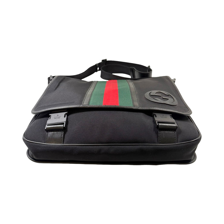 Gucci - Web Stripe Techno Messenger Black Interlocking G