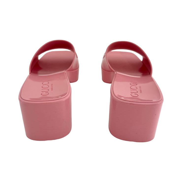 Gucci - Wild Rose Rubber Sandals 36