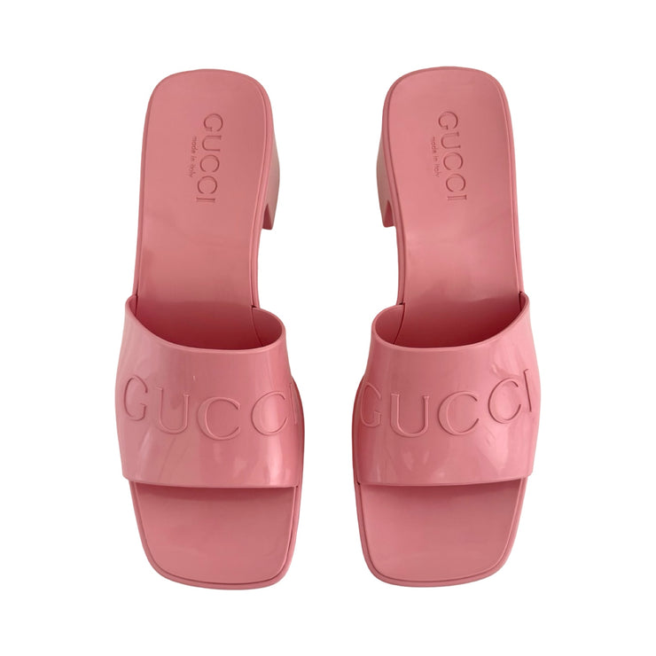 Gucci - Wild Rose Rubber Sandals 36