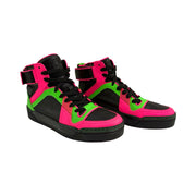 Gucci - Women's Neon Pink/Green/Black High Top Sneakers 37