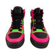 Gucci - Women's Neon Pink/Green/Black High Top Sneakers 37
