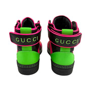 Gucci - Women's Neon Pink/Green/Black High Top Sneakers 37