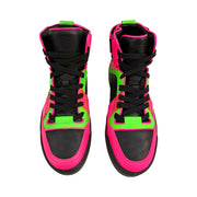 Gucci - Women's Neon Pink/Green/Black High Top Sneakers 37