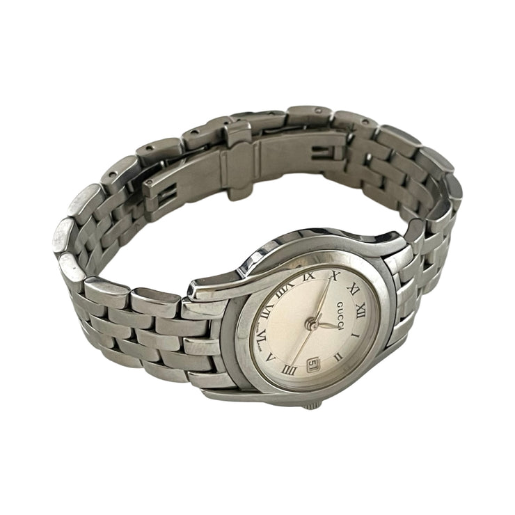 Gucci - Womens White Roman Dial 5500L Quartz SS Watch